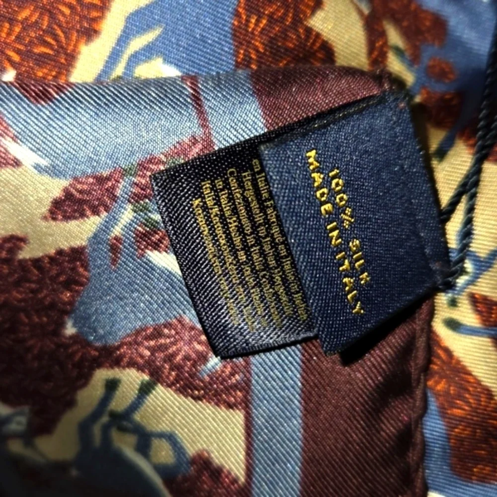 Brooks Brothers NWTs Deer Print Multicolor Silk Scarf